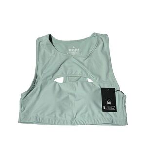 Rawgear Cut Out Sports Bra Womens Size XL Smoke‎ Green NWT Athletic Activewear